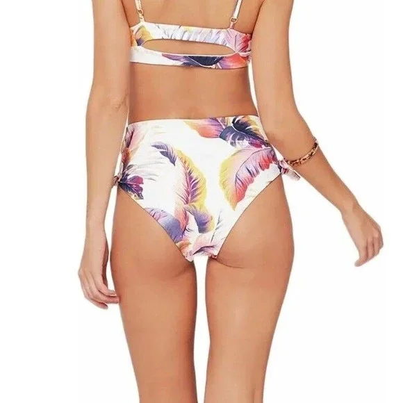 L* Space Leafy Bummin' Classic High-Waisted Bikini Bottom Women's Size Medium - Picture 2 of 5